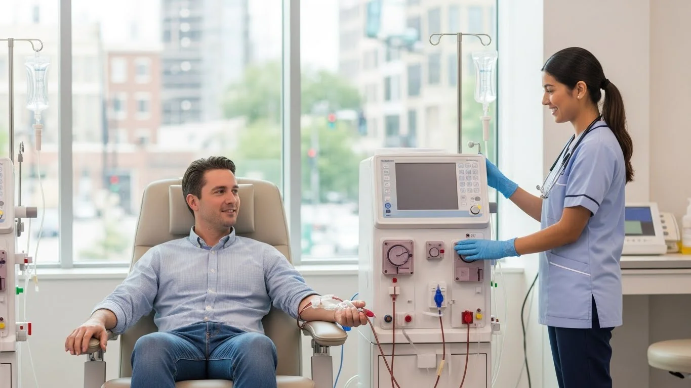 dialysis machine in a clinic or hospital